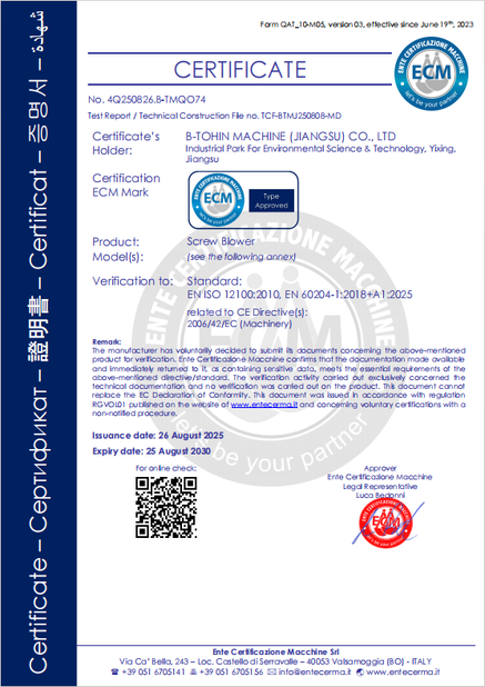 چین B-Tohin Machine (Jiangsu) Co., Ltd. گواهینامه ها